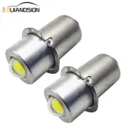 2pcs White P13.5S COB 1W Torch LED Bulbs Upgrade Light Lamp Flashlights 3V-18V