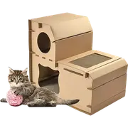 Cat Cardboard House Tree Tower Condo Scratcher