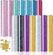HTVRONT Glitter Heat Transfer Vinyl Bundle - 15 Pack 12" x 10" HTV Sheets Glitter HTV Vinyl for T-shirts, Glitter Iron on Vinyl for Cricut - Easy to Cut & Weed