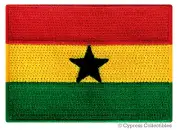 GHANA FLAG PATCH embroidered iron-on AFRICAN SOUVENIR EMBLEM BANNER WEST AFRICA