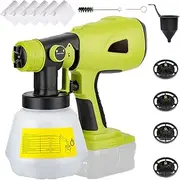 AIMALL Cordless High Pressure Airless Spray Gun Paint Sprayer, 1000mL Container, Adjustable Nozzle, Compatible with Ryobi 18V Battery for Home and Outdoor Projects