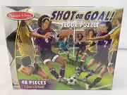 Melissa & Doug "SHOT ON GOAL" Soccer Floor Puzzle 48 Jumbo Pieces Fast Ship