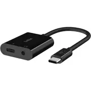 Belkin RockStar 3.5mm Audio & USB-C Charge Adapter (Black)