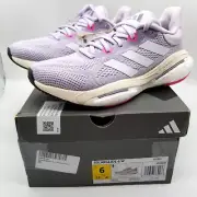 adidas Women Solarglide 6 Running Shoes Sz 6 Lilac Low Top Sneakers