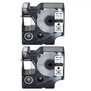 2PK For DYMO D1 45803 LabelPoint 300 350 Black on White Label Tape 19mm*7m 3/4"