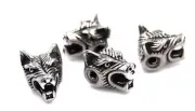 2pc -304 Stainless Steel Beads, Wolf Head, Antique Silver Size: about 11mm wide,