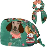 [YTYVAGT] Scrub Caps Women,Scrub Hats Suitable for Women,Colorful Animal Dog Pattern