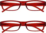 The Reading Glasses Company Red Lightweight Comfortable Readers Value 2 Pack Mens Womens RR32-Z +1.50