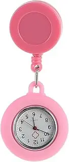 [Gatuida] Badge Watch Care Retractable On Fob Men Hand Clip- Clip-on Pink Second Silicone Ladies Hanging Round Lapel Rope Watch for Pocket Clip Womens