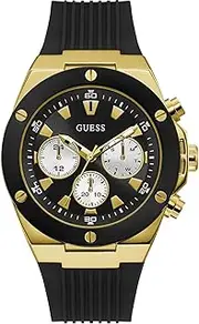 [GUESS] Men's Stainless Steel Analog Watch with Silicone Strap
