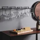 30cm Stemware Wine Glass Rack Wall Mountable Wrought Iron Black iLW MB ZM