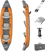Hydro-Force 9'2" x 34" Ventura Elite X1 Inflatable Kayak Set | Fits 1 Adult | Includes Boat, Aluminum Paddle, Hand Pump, Fins, Seat, Gear Bag, Carry Bag, Repair Patch Kit