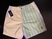 NEW Ralph Lauren Polo Prepster Shorts Multi Color Oxford Pastel Classic 6"