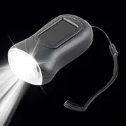 Solar Powered Flashlight - LED Hand Cranked Flashlight | Bright Waterproof LED Torch Lamp with Strap Tent Lighting Survival Tool for Fishing Hiking Electricity Outage