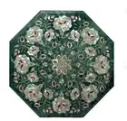 24'' Green Marble Table Top Dining Corner Inlay Lapis Handmade Decor C4