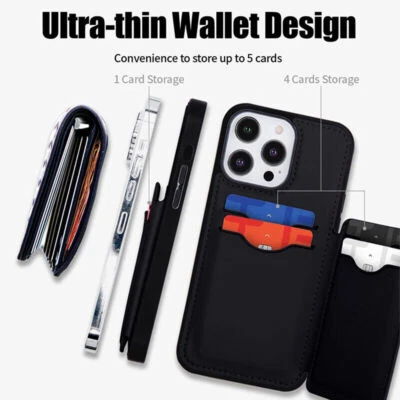 Goospery Balance Fit5 Card Case for iPhone 14 series Case Ultra Slim PU Leather