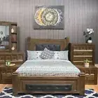 Dakota Queen King Bedroom Set with Tallboy, Bedside Tables, and Dresser Mirror