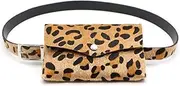 [Generic] Women's Mini Waist Bag Leopard Horse Hair Decorative Removable Belt Waistpack Women's Dual Purpose Mobile Phone Bag Zero Wallet Mini Belt Bag(1)