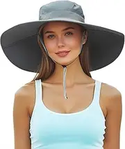 [HLLMAN] Women's Sun Hat UPF 50+ Wide Brim Bonnie Hats,Sun Protection Hat Safari Boonie Hat Beach Hat