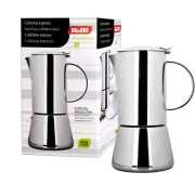 ibili Espresso Coffee Maker Essential for 4 Cups of Stainless Steel, Silver