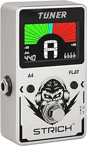 STRICH Guitar Tuner Pedal with Large Color Screen - Precision Chromatic Drop Tuning, 430-450Hz A4, True Bypass for Electric Guitar & Bass