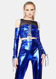 Futuristic Diva Metallic Lace-Up Set
