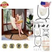 Indoor Hammock Swing Chair with Stand - 330 lbs Capacity, Beige, Durable Design
