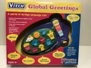 V Tech Global Greetings, Hand Held French/Spanish, Learn/Quiz NOS