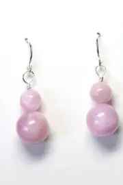 Kunzite Lavender 7mm & 10mm Ball Gemstone .925 Sterling Silver Earrings 1 1/4"