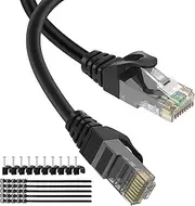 Aimyzii Cat6 Ethernet Cable(25 Feet) Cat6 Network Cord,RJ45 Patch Cable Support Cat6,Cat5E,Cat5-Include 25 Ties and 25 Cable Clips