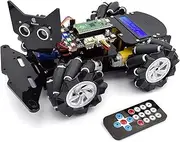 4WD Omni-Directional Mecanum Wheels Robotic Car Kit for Raspberry Pi Pico DIY STEM Remote Controlled Educational Robot Kit with LCD1602 Display and Tutorials