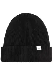 Norse Projects Ribbed Wool Beanie - Black ONE SIZE