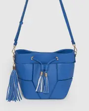 Blue Luxy Medium Drawstring Bag