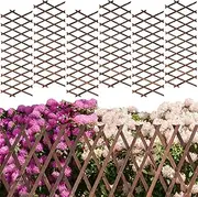 Landical 6 Pcs Expandable Garden Trellis Stretchable Decorative Wooden Lattice Wall Planter Hanging Lattice Fence Panels Frame for Indoor Outdoor Patio Plants Vine Plant Support, 78.74x11.81 Inches