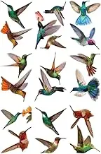19 Pieces Anti-Collision Window Clings Bird Alert Collision Decals to Prevent Bird Strikes on Window Glass,Bird Stained Glass Clings,for Home, Kitchen, Kids Room Decor, Friends and Kid