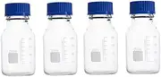 MUSISALY 4Pcs Transparent Glass Sample Bottles with Lids Reagent Vials for Laboratory Use Clear Experiment Glass Bottles Random Style