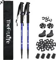 Nordic Walking Trekking Poles - 2 Packs with Antishock and Quick Lock System, Te