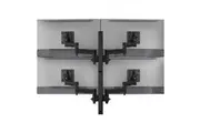 Atdec AWMS-4-4675 Quad 460mm Monitor Arms on 750mm Post and Heavy-Duty F Clamp Desk Fixing, Black