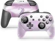 TACKY DESIGN Purple Unicorn Skin for Nintendo Switch Controller Skin Anime, Sticker Compatible for Pro Controller Skin Leaf Vinyl 3m Decal Full wrap Cover