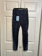 NWT AFITNE Mesh Leg Yoga Leggings Size M Medium Snake Reptile Blue Black Pocket