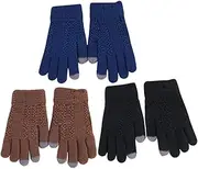 [Yardenfun] Warmest Mens Gloves Winter Touch Screen Knit Thermal Mittens for Cold Outdoor Activities