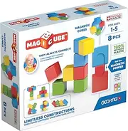 Geomag Magicube Full Color Recycled Try Me, Magnetic Blocks, STEM Learning Approach, 8-Piece Pack, 100% Recycled Plastic, Learning & Education Toys, Kids Toys 1-5 Years