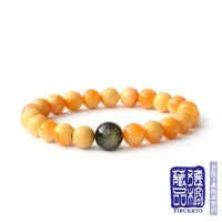 在飛比找momo購物網優惠-【TIBUKKYO 德榕藏品】精品緬甸黃玉手珠/金曜石隔珠 