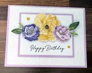 Stampin Up GREETING CARD KIT ~ Birthday Flower Hues of Happiness - Makes 4 Cards