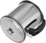 TOPPERFUN Bacon Grease Container Stainless Steel Cooking Oil Pot with Fine Mesh Strainer for Storing and Pouring Hot Frying Oil and Fat Essential Kitchen Tool for Mess Cooking