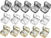 Ipetboom Food Storage Jars 15pcs Mini Tin Box Travel Clamshell Tinplate Biscuit Box Iron Jar
