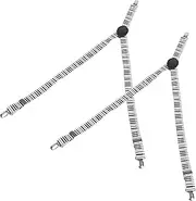 [FOMIYES] 2 Pcs Piano Key Printed Strap Elastic Adjustable Suspender Metal Clips Elastic Suspender Black Braces Braces Alloy