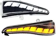 Side Mirror Indicator Light For Infiniti Q30 Q50 Q60 Q70 QX30 QX50 QX60 QX70 2014-2019 2x LED Side Mirror Sequential Dynamic Turn Signal Lights DRL Lamp White Amber Dynamic Indicators