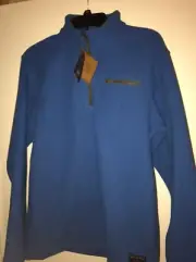 NWT Bills Khakis Quarter Zip Fleece Pullover Blue Size Medium