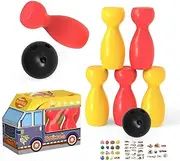 Children's Bowling Set - 6 Colorful Bowling Pins with 2 Bowling Balls - Durable Outdoor Bowling Toy for Kids Ages 2-5 - Non-Toxic, Lightweight, and Portable with Storage Slot